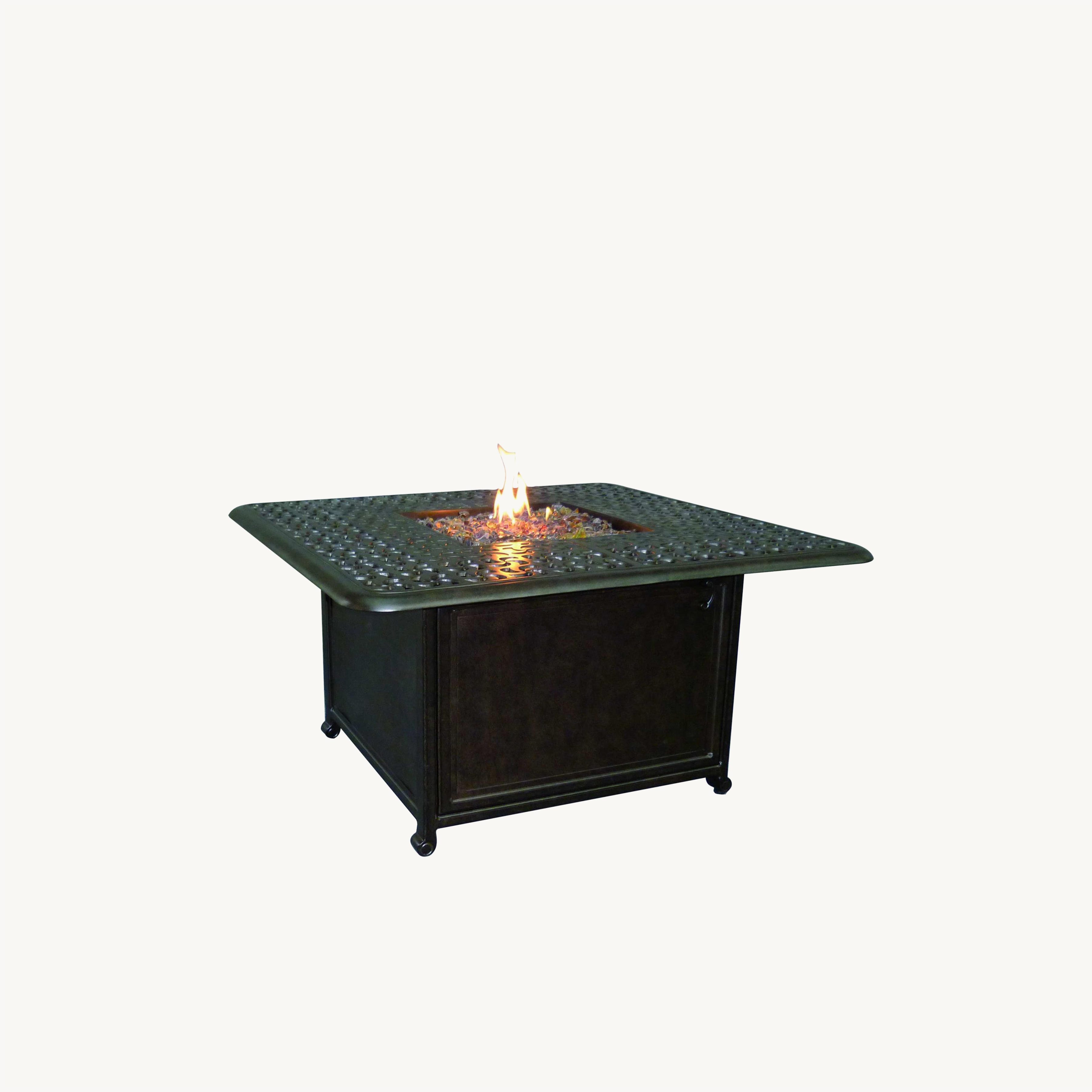 42" Sienna Square Coffee Table With Firepit