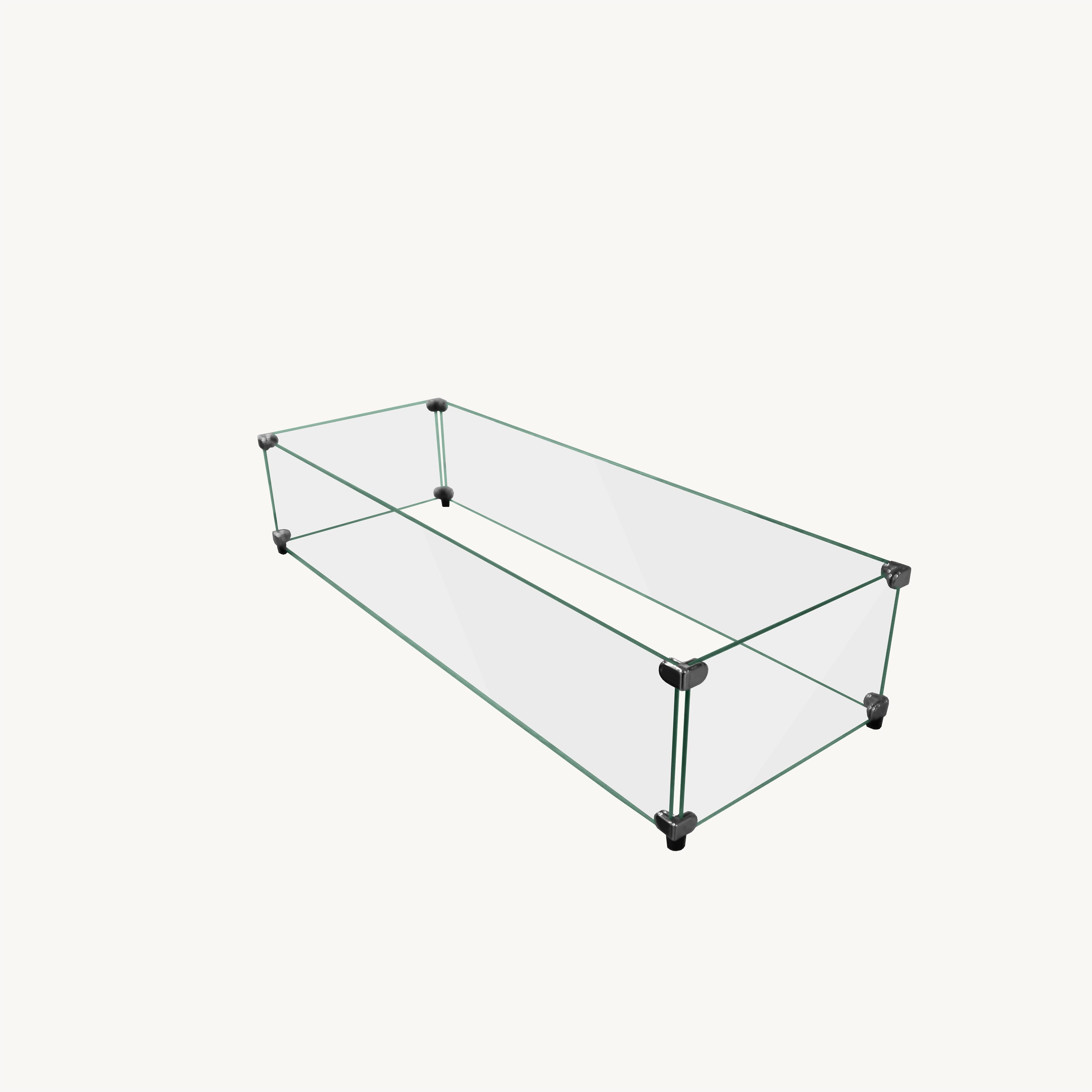 Rectangular Glass Wind Guard For 32" X 48" Firepits